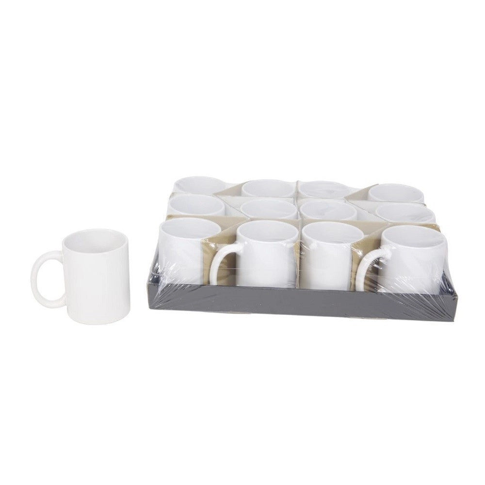 Trade Shop - Tazza Tazzone Bianca In Ceramica Con Manico Per Latte Colazione Bicchiere 191835 -