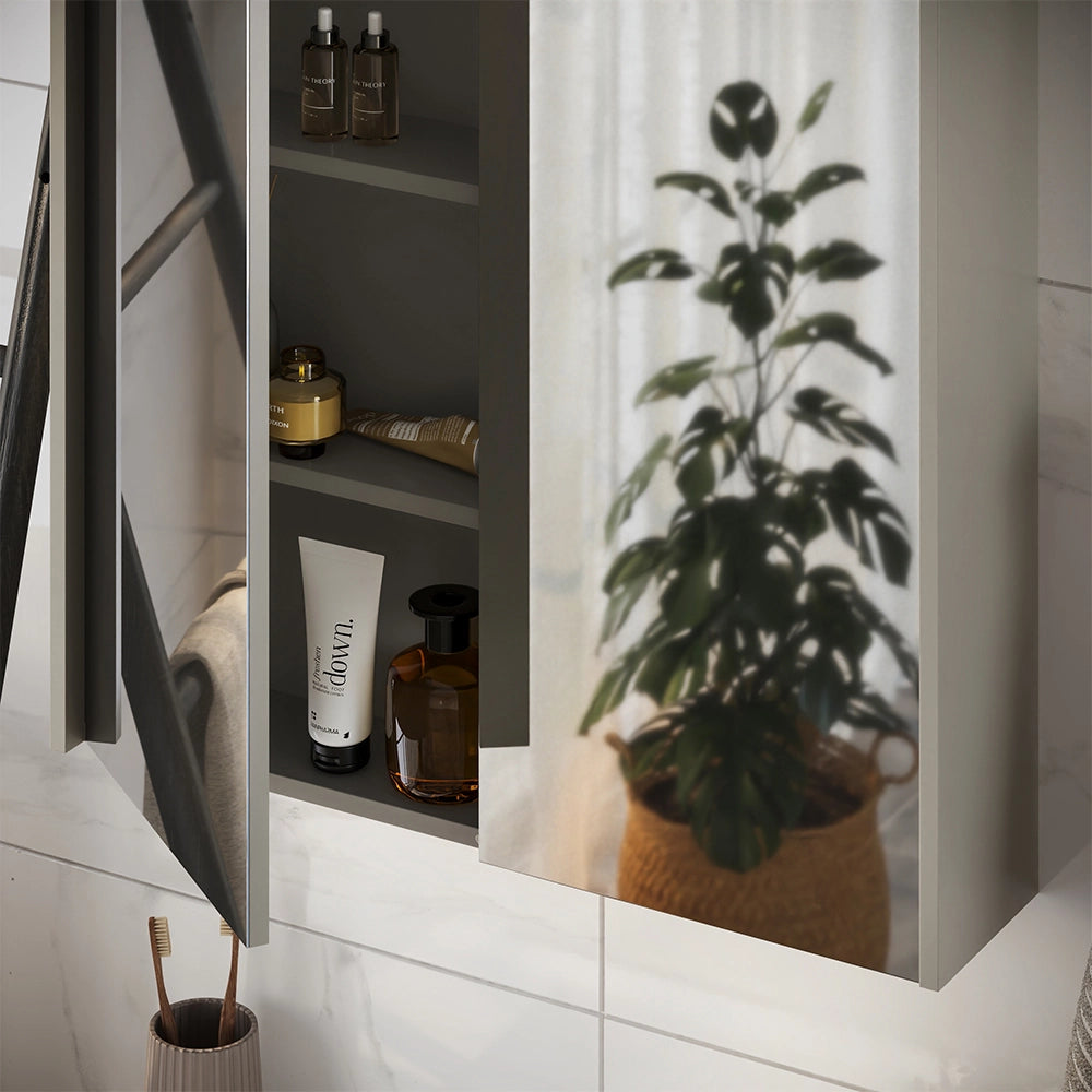Vicco Specchio contenitore bagno Cachemire 80 x 75.8 cm con 2 porte a specchio