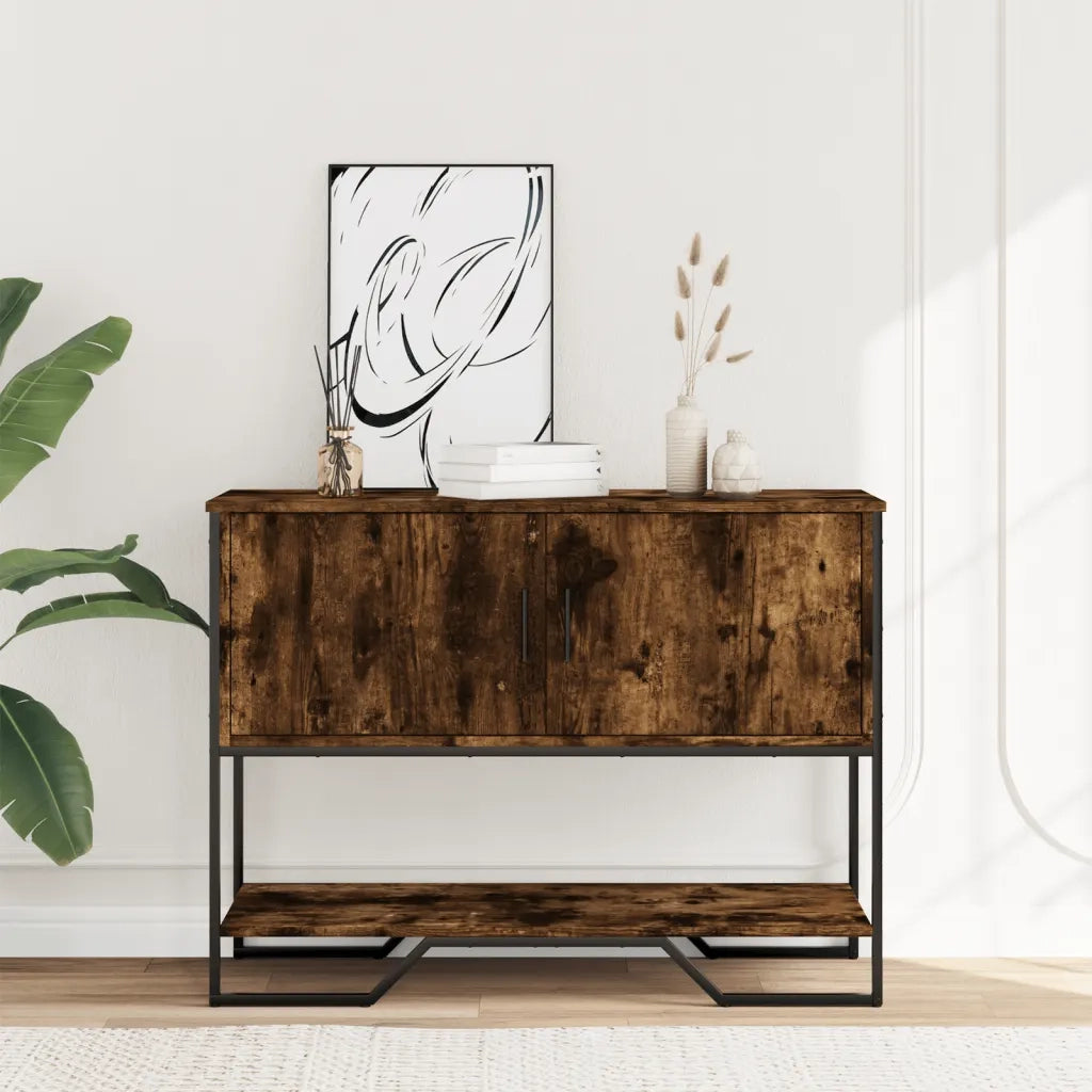 vidaXL Tavolo Consolle Rovere Fumo 100x35x74,5 cm in Truciolato