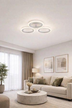 Lampada da soffitto LED 3 anelli bianca Vargo