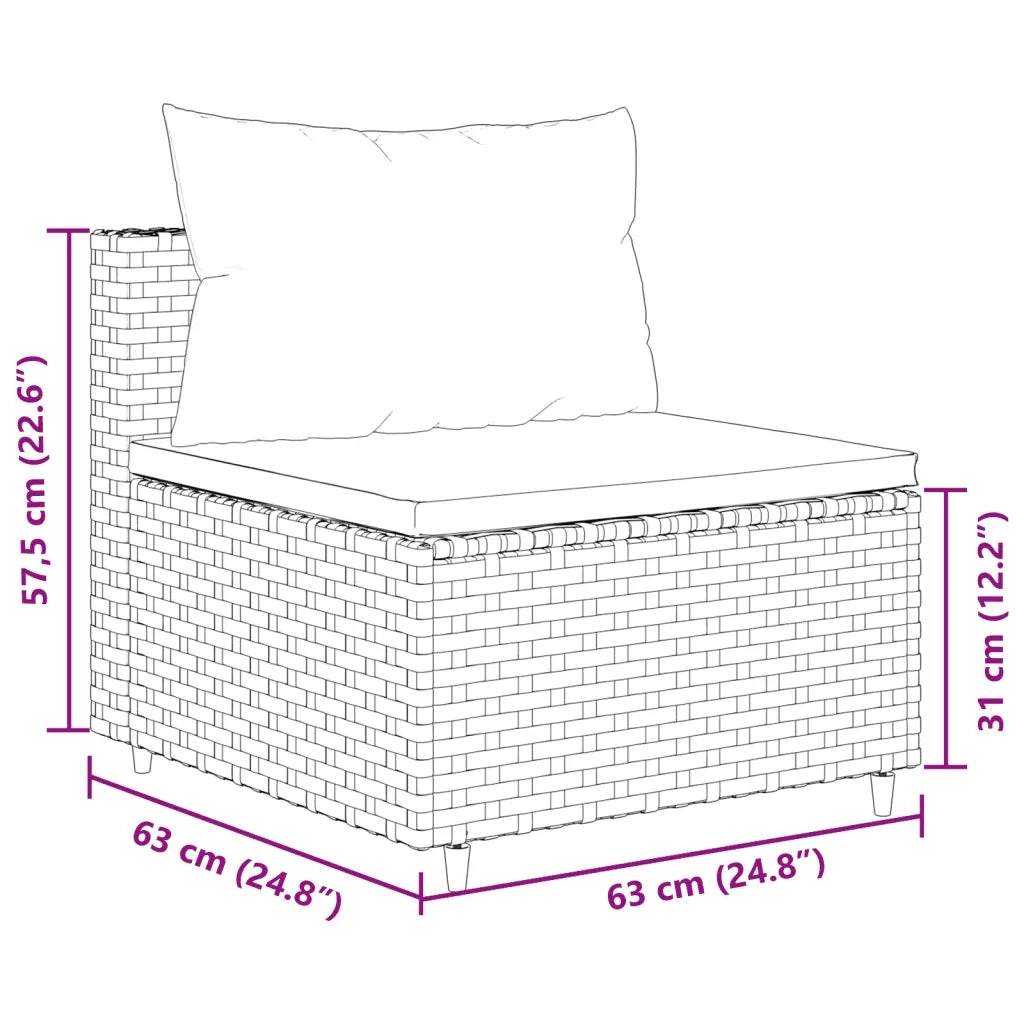 Set Divano da Giardino 10 pz con Cuscini Grigio in Polyrattan 3308346
