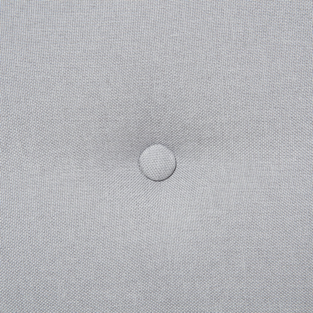Letto a doghe Tessuto in poliestere grigio Gambe in legno imbottite Testiera capitonné 180 x 200 cm Design moderno