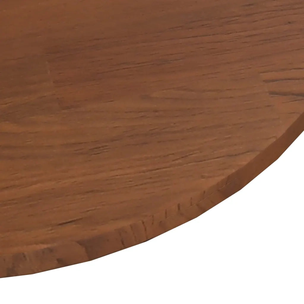 Piano Tavolo Rotondo Marrone Scuro Ø40x1,5 cm Rovere Trattato 342966