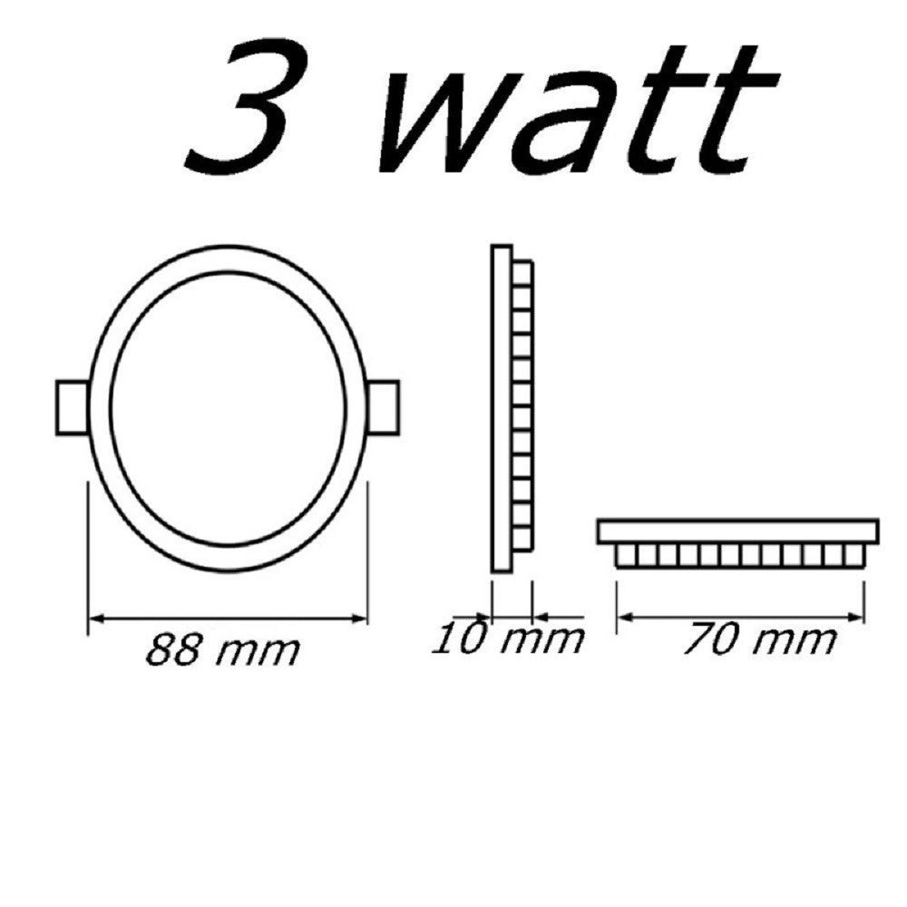 Trade Shop - Pannello Led Incasso Rotondo Slim Plafoniera 3 W Cct 3 Colorazioni Luce P73a-t3c -