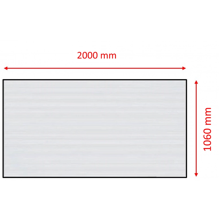 1 Lastra di Policarbonato Corrugato "SuperDur" GRECA 76/18 mm CLEAR 1060X2000mm con protezione UV