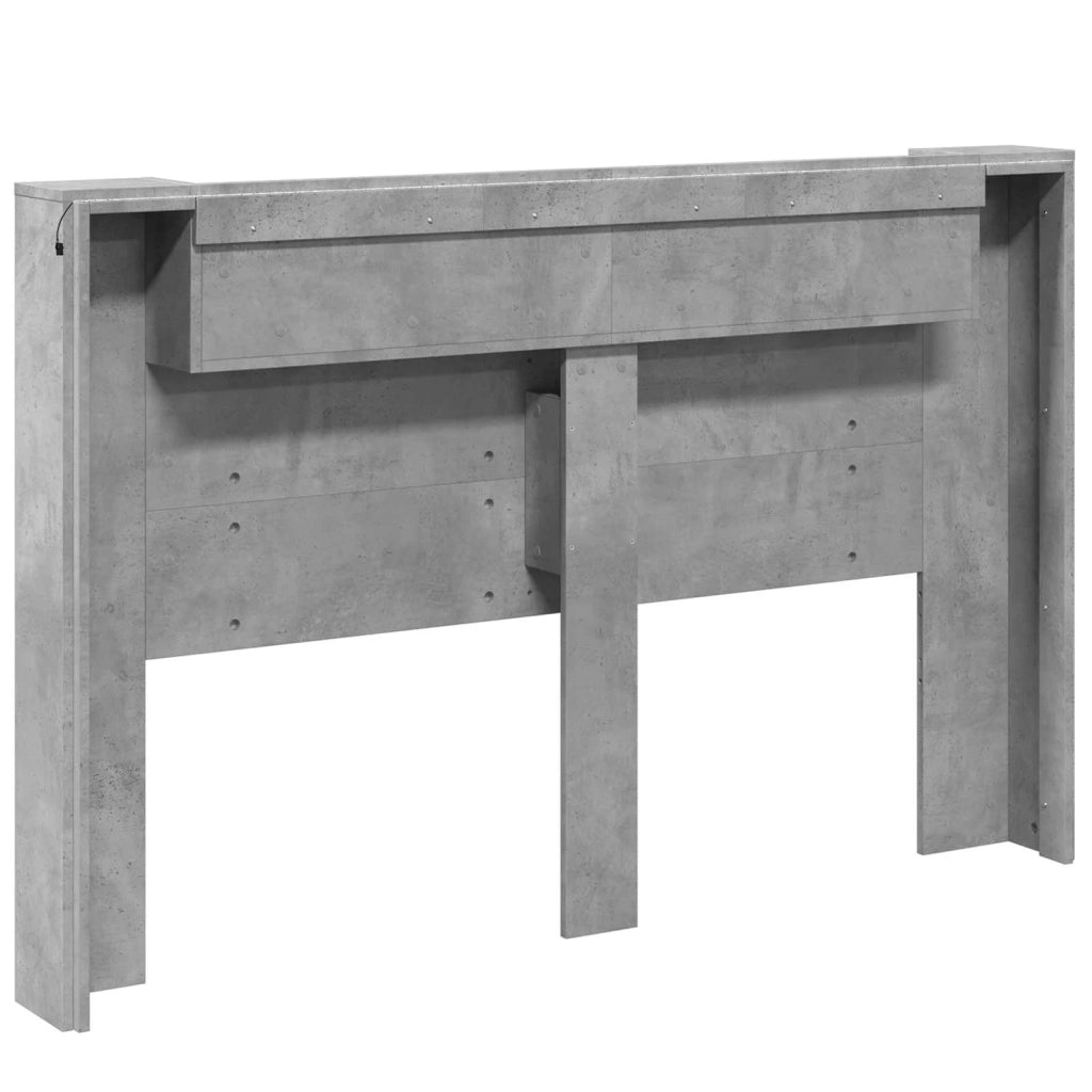 Testiera-Testata Decorativa Grigio cemento 160 x 16,5 x 103,5 cm Legno multistrato