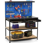 Banco da lavoro in metallo per casa e garage e officina-Stazione di lavoro 121 x 61 cm Marino