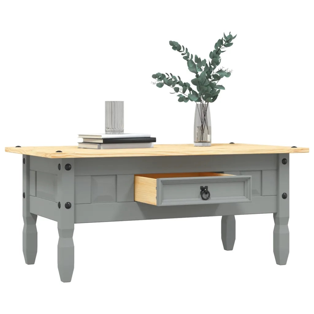 Tavolino CaffÃ© Pino Messicano Corona Range Grigio 100x60x45cm cod mxl 10063
