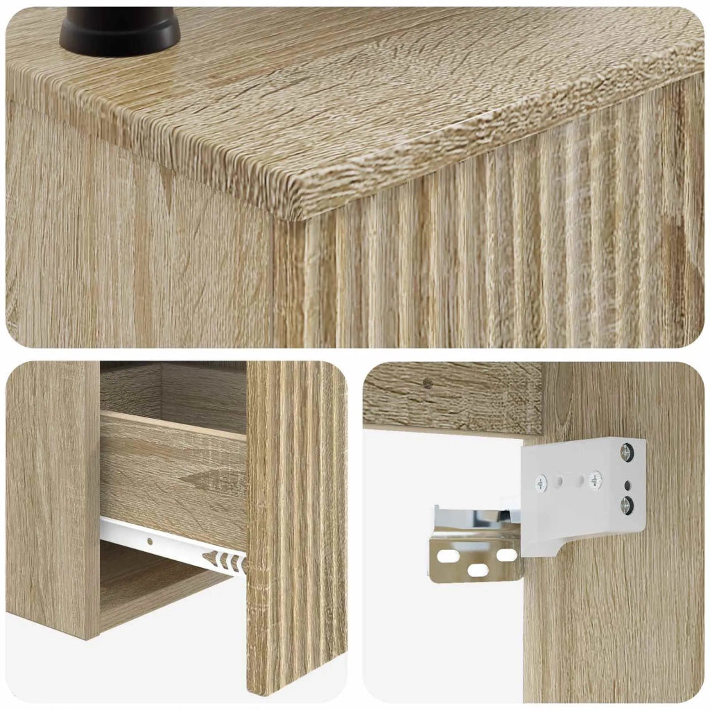 Set di mobili per il bagno 3 pz Rovere Sonoma 3405579