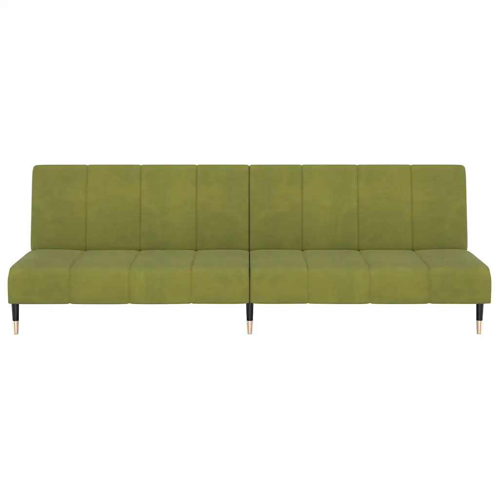 Divano Letto a 2 Posti Verde Chiaro in Velluto 375877