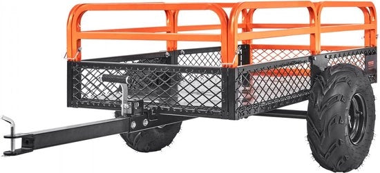 Trattore da giardinaggio pesante con capacità di carico 680 kg, rimorchio con vano carico inclinabile, rimorchio con pareti laterali ripiegabili, rimorchio da ATV UTV con vano carico ripiegabile.
