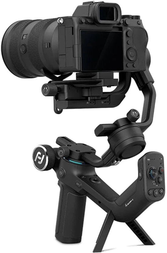 Stabilizzatore per Smartphone e Camera - Gimbal Manuale - Senza Viso - Rotazione 320° - Campo di Visuale 360° - 3 Assi - Tutto in Uno - Nero
