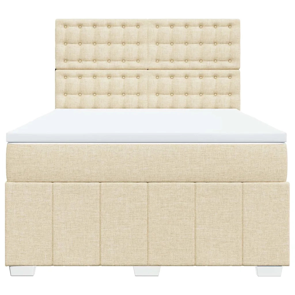 Giroletto a Molle con Materasso Crema 140x19 cm in Tessuto 3293982