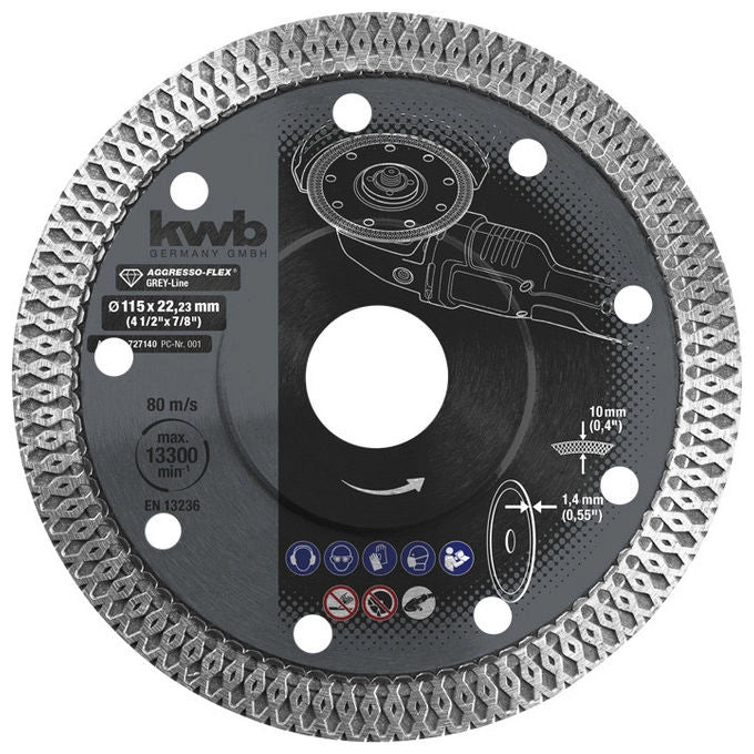 Kwb, Disco Diamantato, 115 mm, Accessorio per Smerigliatrice