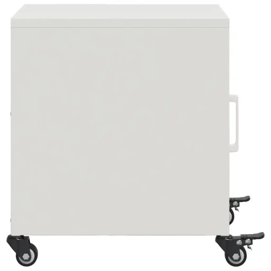 Set di 2 Comodini | Armadio da Notte | Mobiletto da notte Bianchi 36x39x43,5 cm in Acciaio