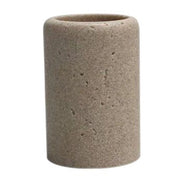 Trade Shop - Bicchiere Porta Spazzolini Pietra Cemento Naturale Accessorio Arredo Da Bagno 87824 -
