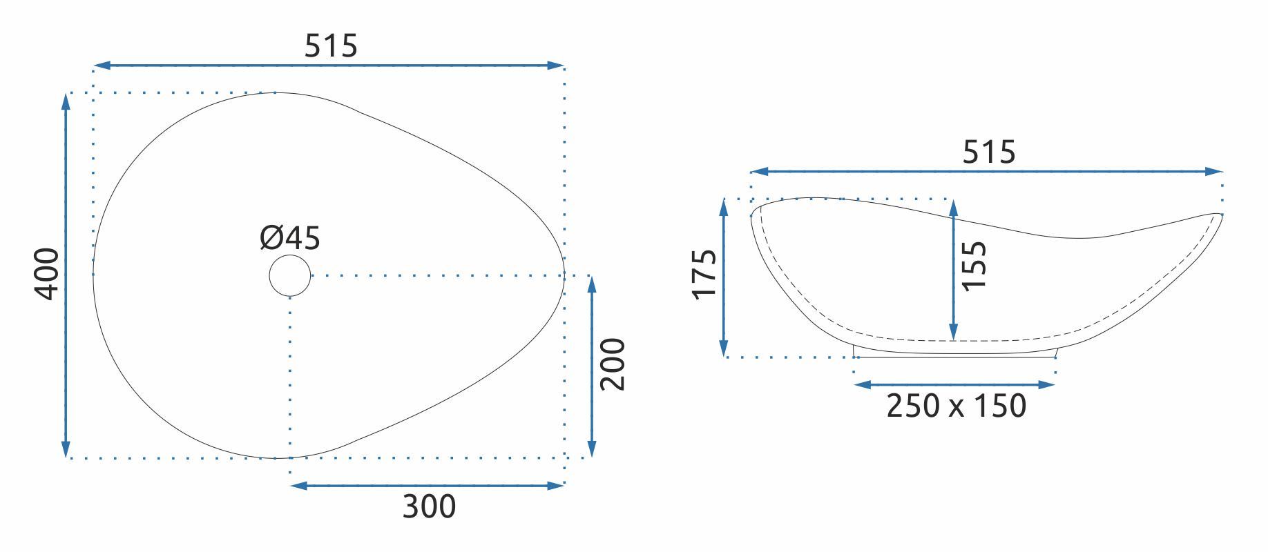 Lavabo Da Appoggio Rea Dora Stone