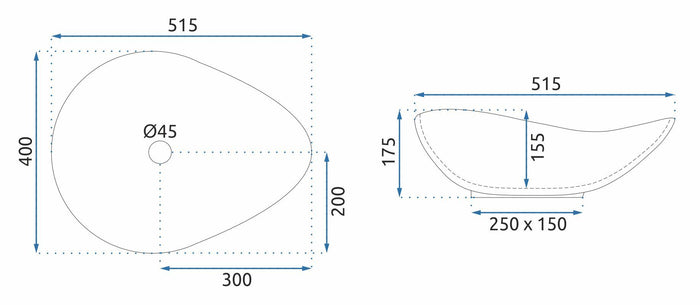 Lavabo Da Appoggio Rea Dora Stone