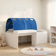 Letto con Tunnel 4 pcs Bianco e Blu Legno ingegnerizzato