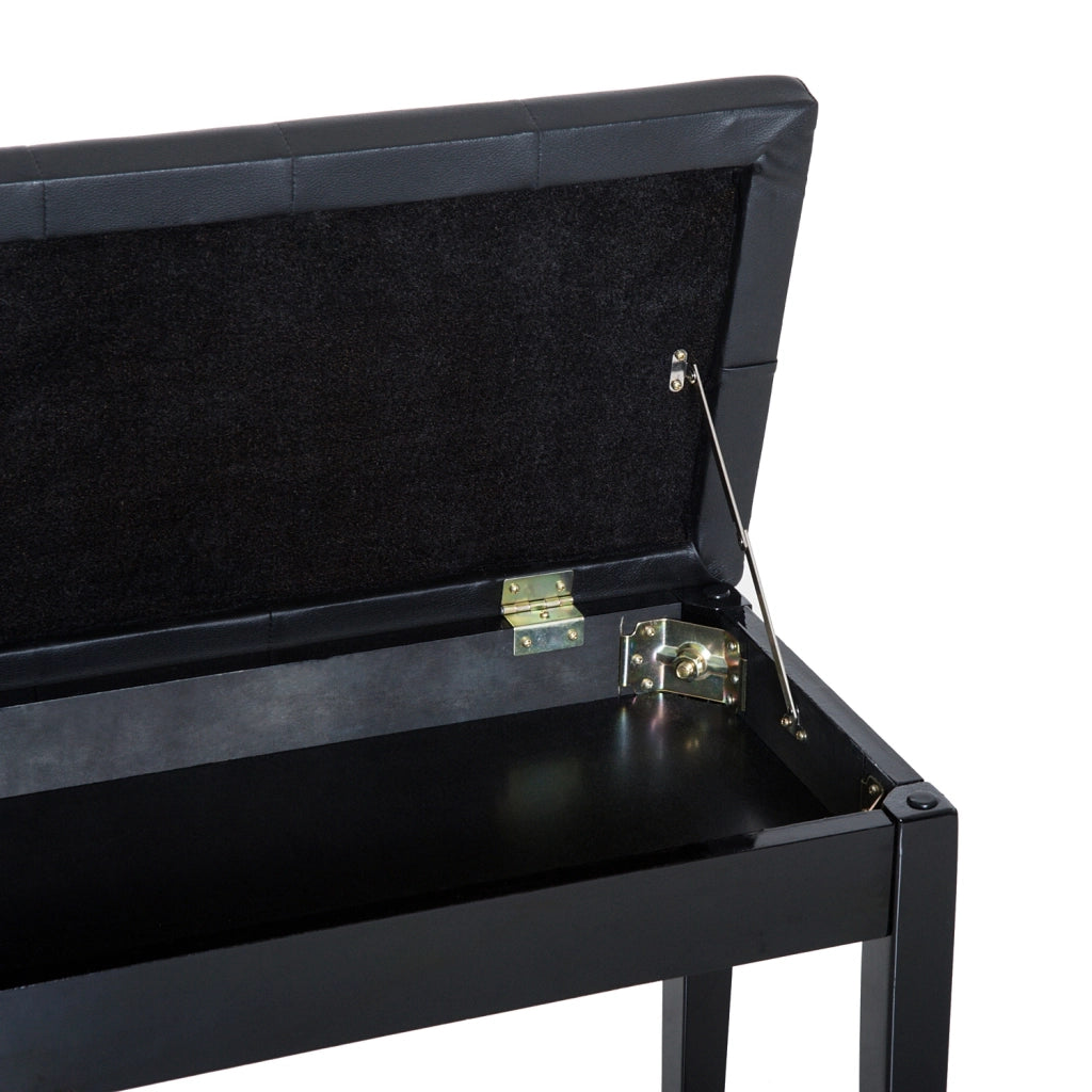 Sgabello da Pianoforte con Sgabelo Imbottito e Sottosella ¨C zephmum ¨C 76x36x50 cm Nero