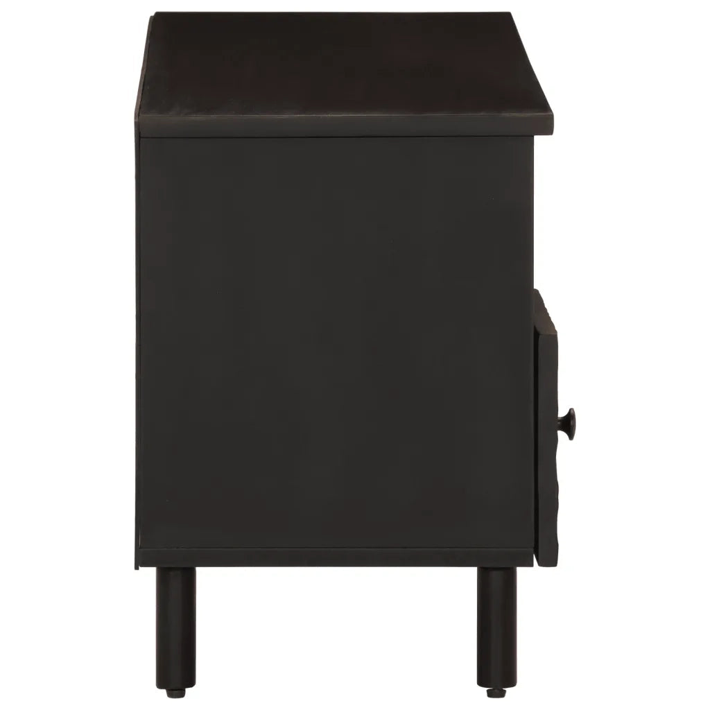 Mobile Porta TV Nero 100x33x46 cm in Legno Massello di Mango 356837