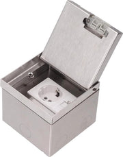 Kit di contatti per pavimento in acciaio inossidabile 16A AC 250V - Incluso ingresso di cavo di rete e presa di corrente EU - Adatto per uso domestico e uffici