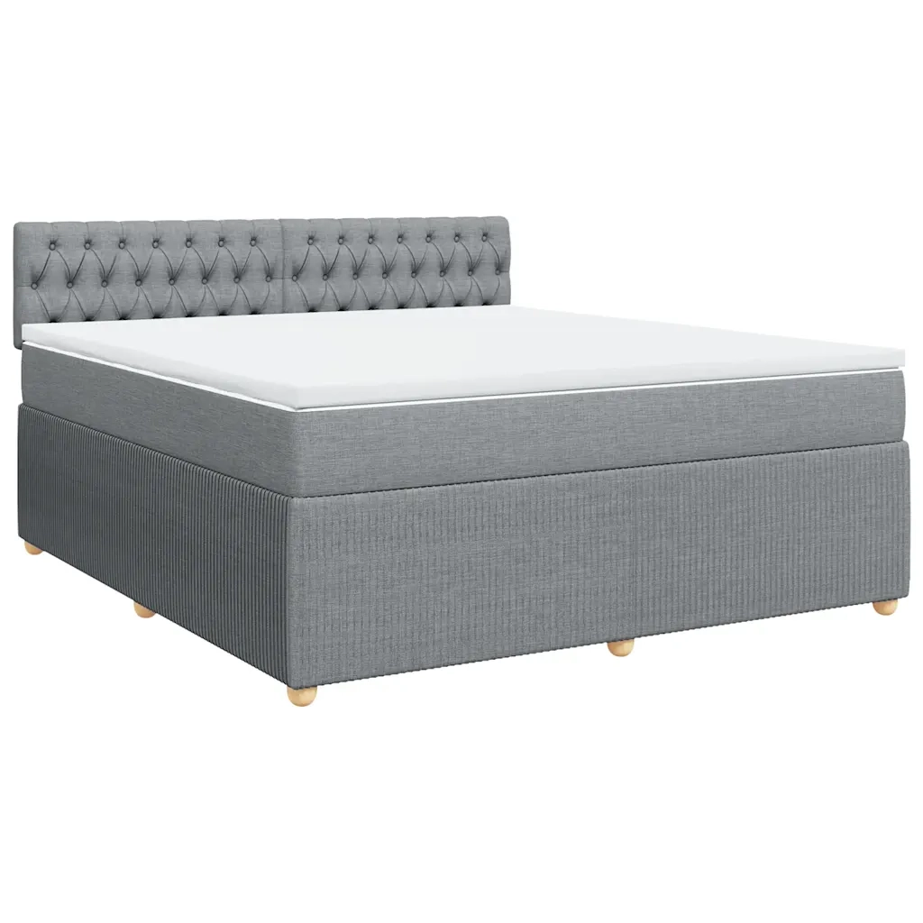 Giroletto a Molle con Materasso Grigio Chiaro180x200 cm Tessuto