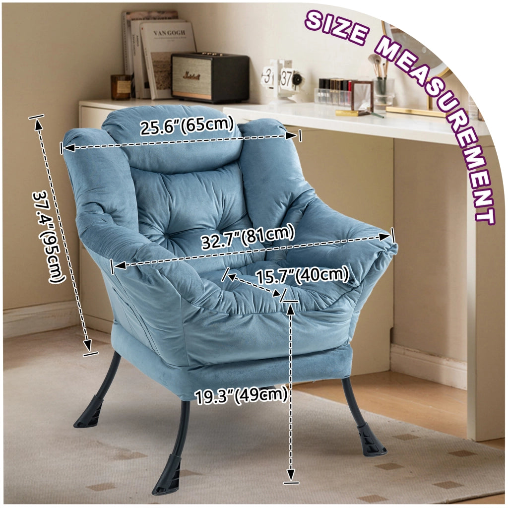 SEDIA Relax con struttura in metallo, azzurro chiaro