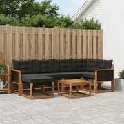 Set di divani da esterno 7 pz Naturale e Nero 3382072