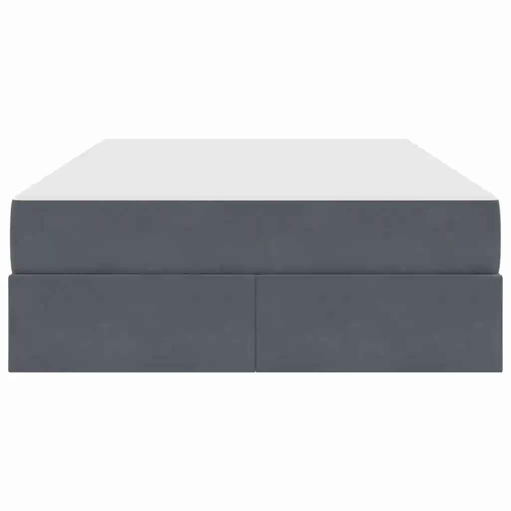 Letto con contenitore e materasso Grigio scuro 120 x 200 cm