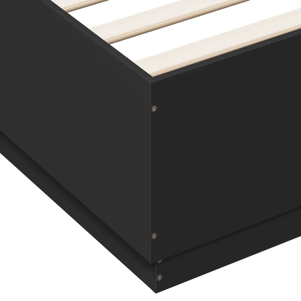 Giroletto con LED senza Materasso-Struttura Letto Nero 150x200 cm 255323