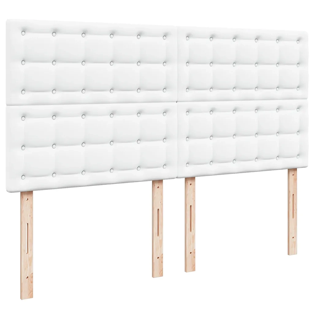 Struttura Letto Pouf con Materasso Bianco 180x200 cm Similpelle