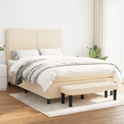 Giroletto a Molle con Materasso Crema 140x19 cm in Tessuto 3136514