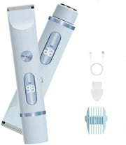 Elettrodepilatore 2 in 1 per donne - Trimmer elettrico per bikini - Apparecchio per la depilazione - Impermeabile - Epilatore - Trimmer donna - Con display digitale - Blu