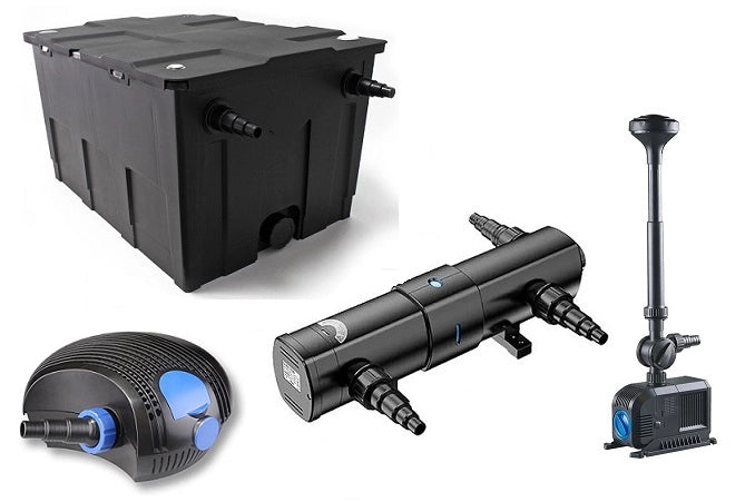 SunSun Kit PRO CBF fino a 8000 litri con filtro biologico, pompa professionale, UV-C e giochi d'acqua