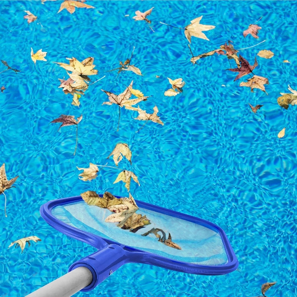 Trade Shop - Retino Per Piscina Con Manico Estensibile 185x30cm Strumento Pulizia Foglie 017544 -