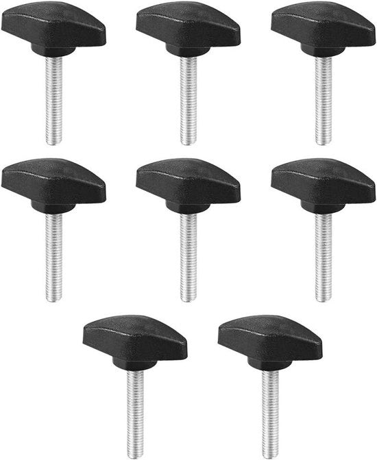 Set di 10 Viti a Stella con Manubrio a Stella, Filo Maschio, T, M5 x 25mm
