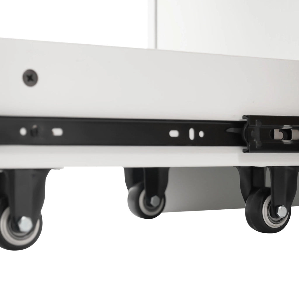 Vetrina LED con anta in vetro e vano laterale estraibile 110;5x35x160 cm; bianco