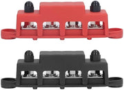 2 pezzi di blocco di distribuzione di corrente, M8 viti 4 terminali blocco Busbalk - 250A 48V DC Barra di distribuzione di potenza Bus per veicoli, RV, barca, sistemi elettrici