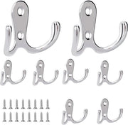 Set di 8 Ganci a Doppio Fermo per Camera da Bagno, Bagno, Porta, Parete