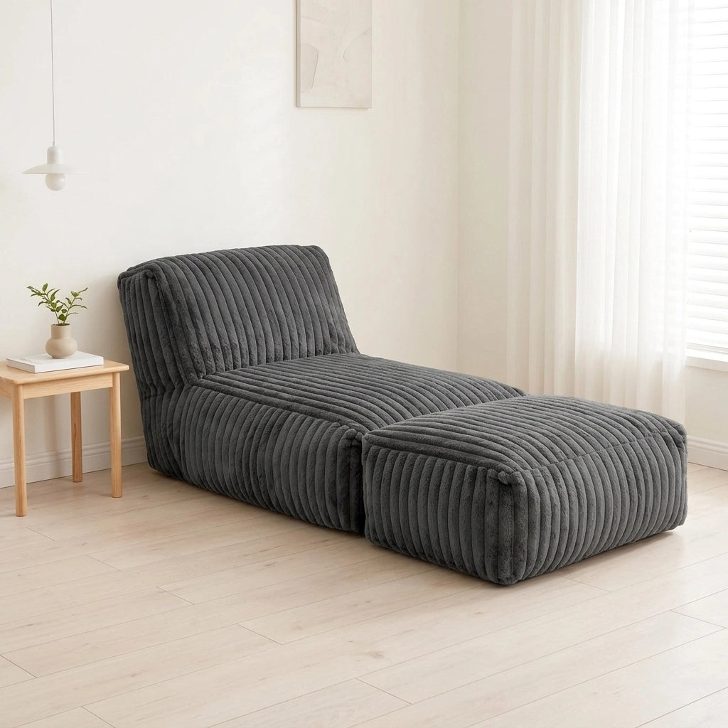 DIVANO LETTO Modulare da terra Grigio scuro in flanella