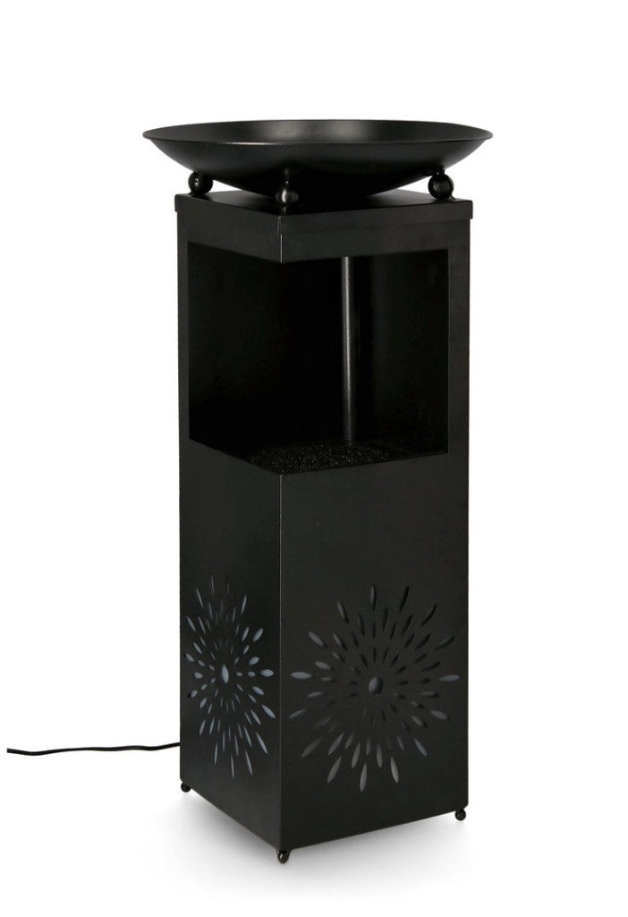 Fontana con Led 40,5x40,5x78 cm in Metallo Yuki Nera
