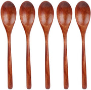 Lama in legno da 22,5 cm, lunga manica, spazzola per cibo, mescolare e cucinare, confezione da 5