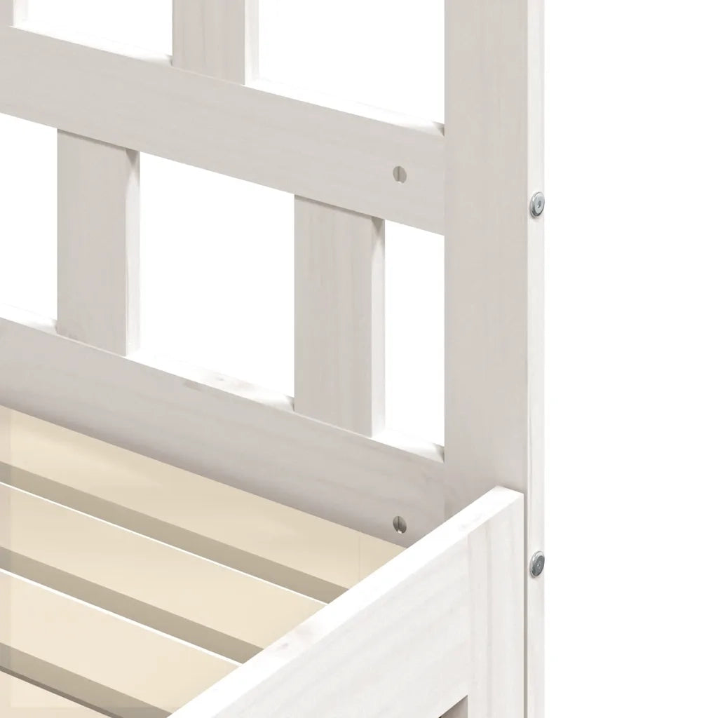 Divano Letto con Letto Estraibile-Sofa Letto-Daybed Bianco 90x190cm Massello Pino 997344