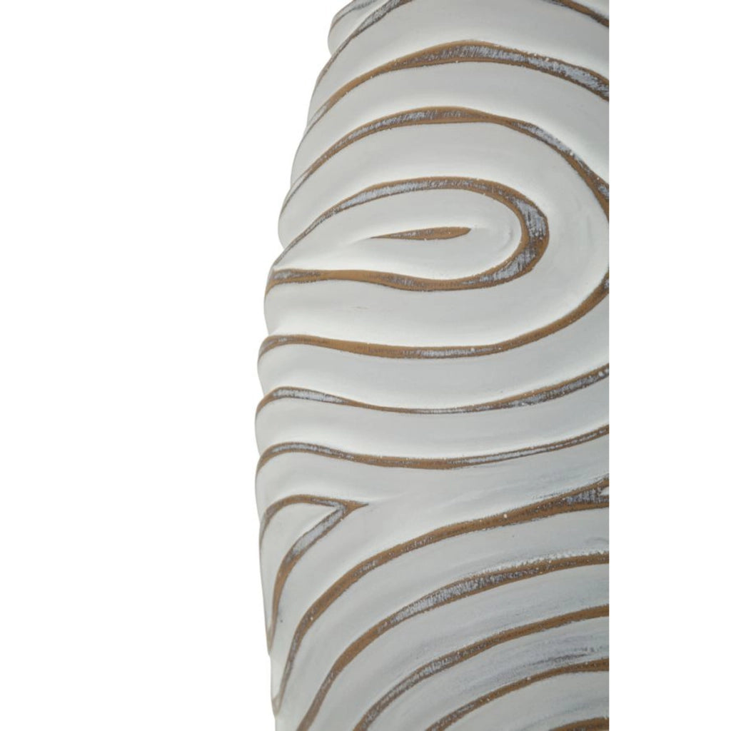 Vaso Decorativo VKH1024, Bianco, Poliresina, 18,5x18,5x50 cm