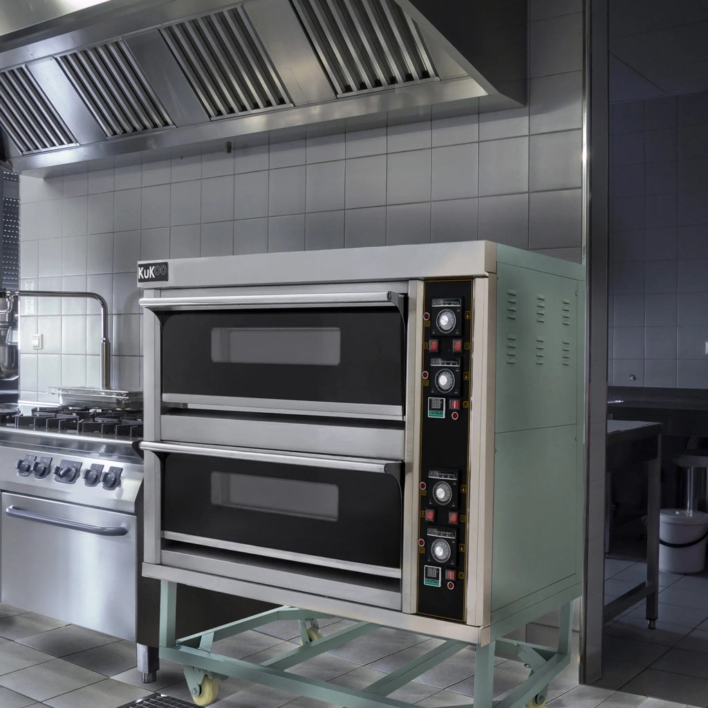 Forno Pizza Professionale Doppia Camera 400°C + Pala 12 Pizze