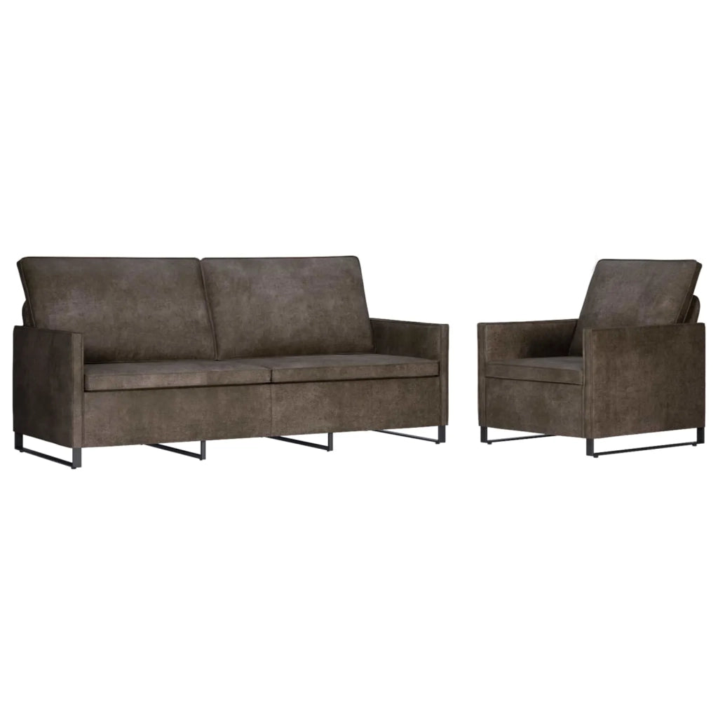 Set di divani 2 pcs Grigio Scuro Tessuto scamosciato sintetico 3433128