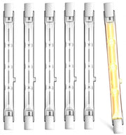 Lampada alogena 118mm - 120W - Lampada a staffa 230V - Lampada alogena da impianto - Bianco caldo - 6 pezzi - 360° - Regolabile