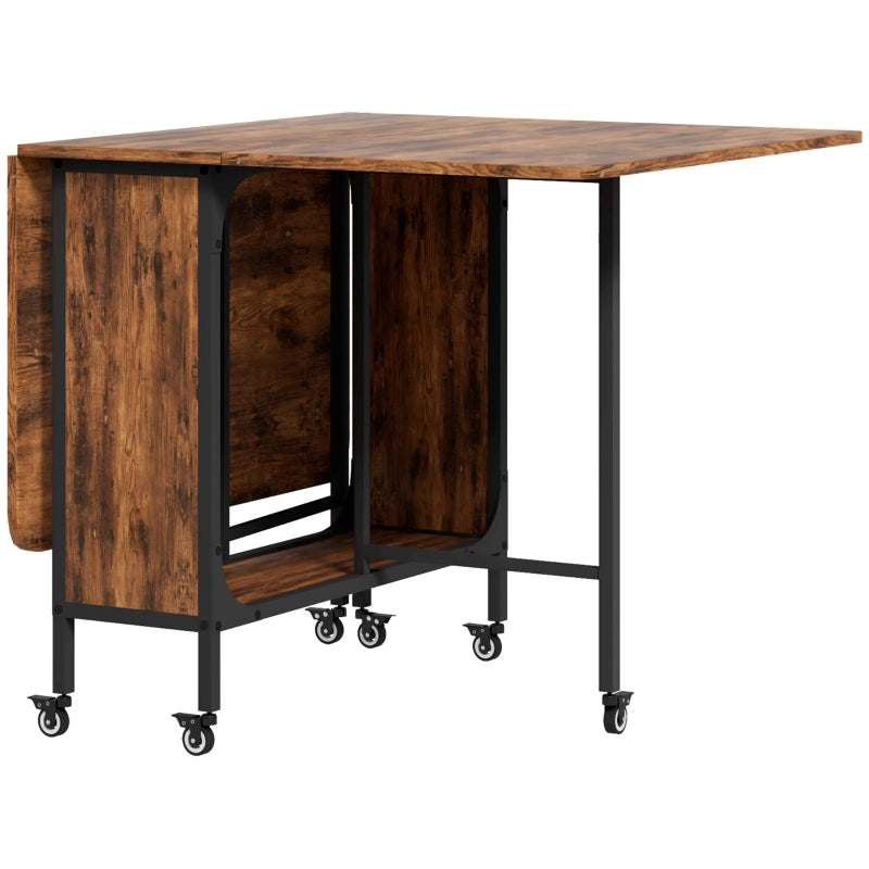 Tavolo da pranzo - pieghevole mobile per 6 persone - con ripiano - 130x80x74 cm - rosso marrone - fino a 50 kg