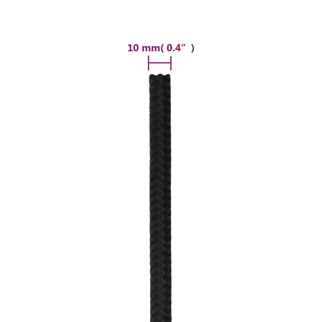 Corda per barca Completamente Nera 10 mm 25 m in Polipropilene 152506